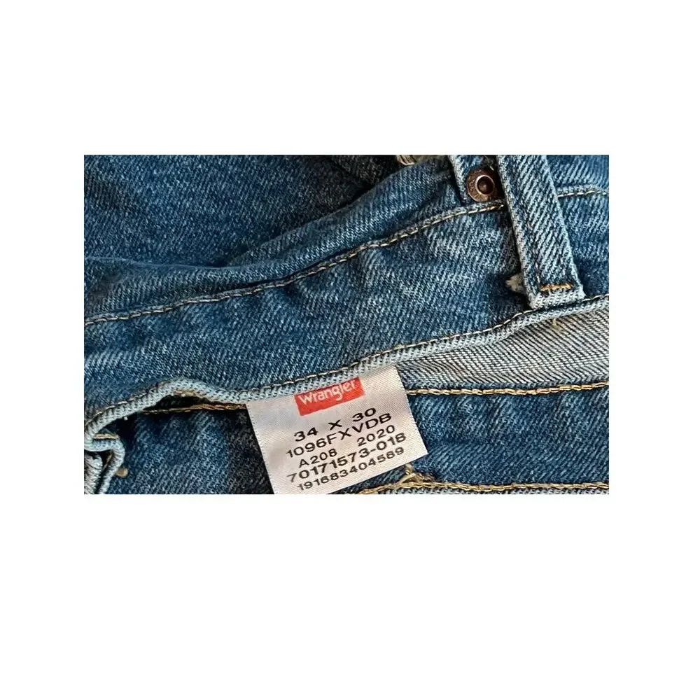 Wrangler Straight Leg Blue Jeans Mens 34x30